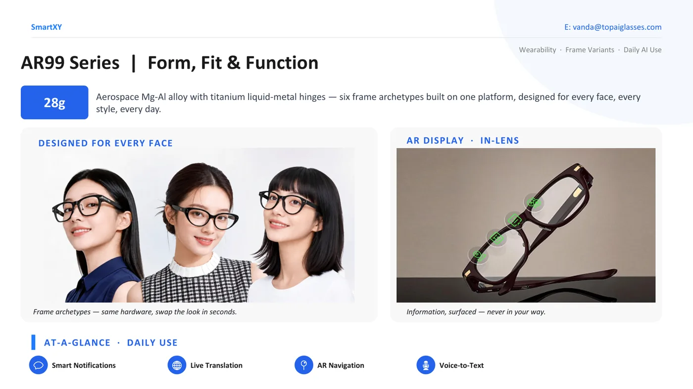 AR99 Daily Wear AR AI smart glasses