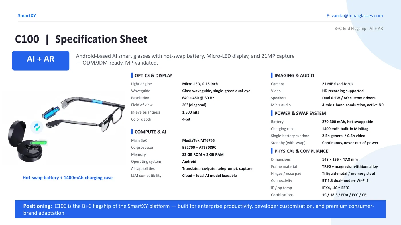 C100 specification sheet